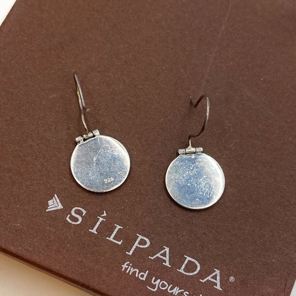 W0865 Retired Silpada disk Earrings Silpada sterling silver disk earrings - Picture 2 of 2